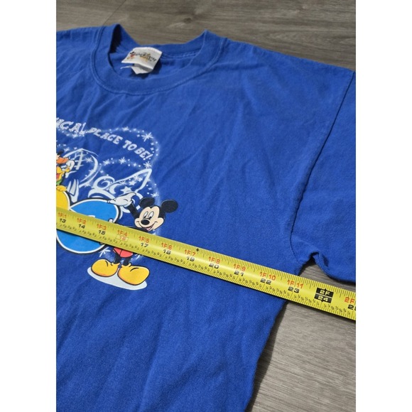 Vintage Y2K 2003 Disney Mens XL Spell Out Walt Disney World Park T-Shirt Blue - Picture 6 of 8